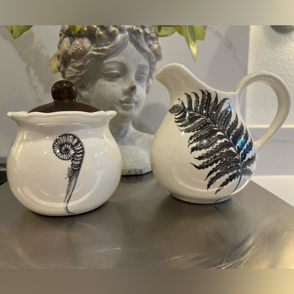 Cream Sugar Set Laura Zindel Vermont Studio Pottery Handmade Artisan Collectible
